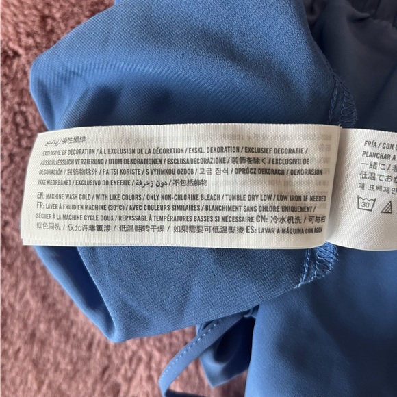 Abercrombie Blue Asymmetrical Cinched Midi Dress - Picture 9 of 9